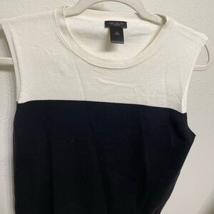Ann Taylor Black and Cream Muscle Tee
